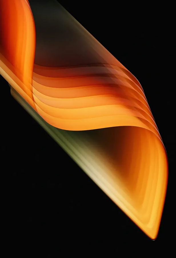 Abstract orange wave design representing product design innovation